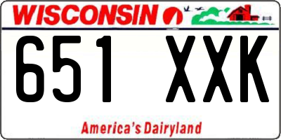WI license plate 651XXK