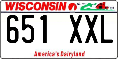 WI license plate 651XXL