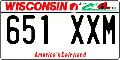 WI license plate 651XXM