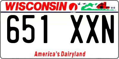 WI license plate 651XXN