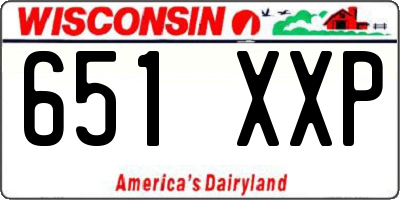 WI license plate 651XXP