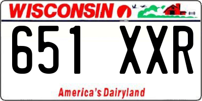 WI license plate 651XXR