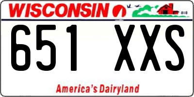 WI license plate 651XXS