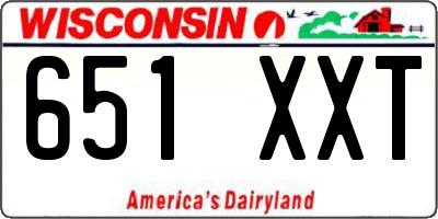 WI license plate 651XXT