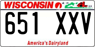 WI license plate 651XXV