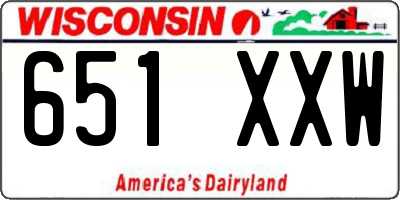 WI license plate 651XXW