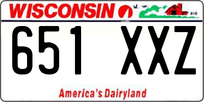 WI license plate 651XXZ