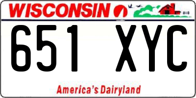 WI license plate 651XYC