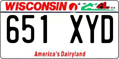 WI license plate 651XYD