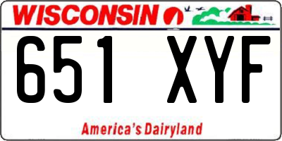 WI license plate 651XYF