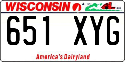 WI license plate 651XYG