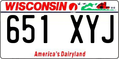 WI license plate 651XYJ
