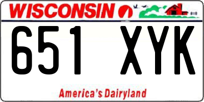 WI license plate 651XYK