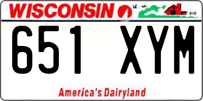 WI license plate 651XYM