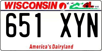 WI license plate 651XYN