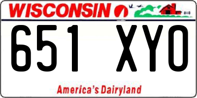 WI license plate 651XYO