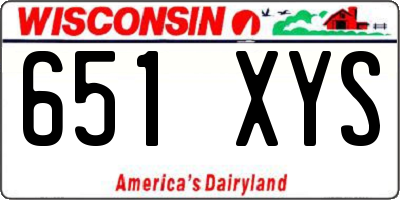WI license plate 651XYS
