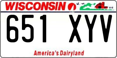 WI license plate 651XYV