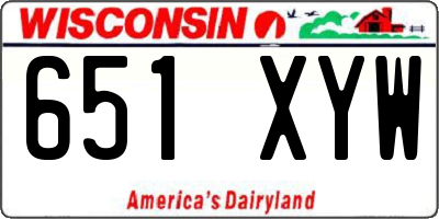 WI license plate 651XYW