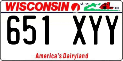 WI license plate 651XYY