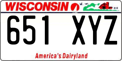 WI license plate 651XYZ