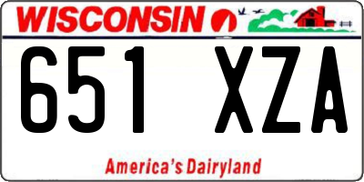 WI license plate 651XZA