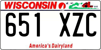 WI license plate 651XZC