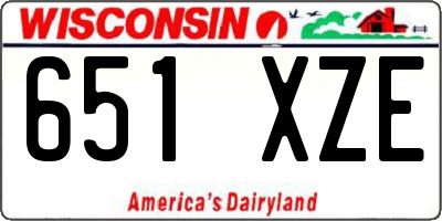 WI license plate 651XZE