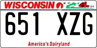 WI license plate 651XZG