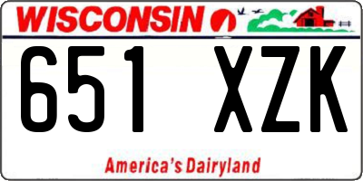WI license plate 651XZK