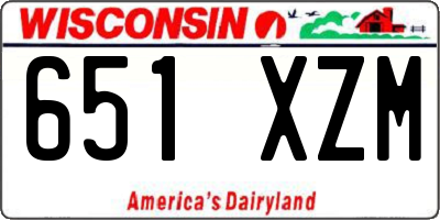 WI license plate 651XZM