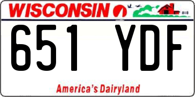 WI license plate 651YDF