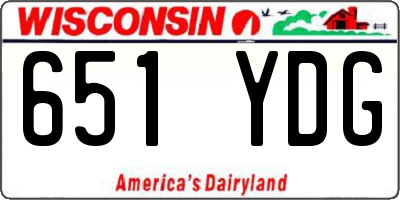 WI license plate 651YDG