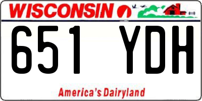 WI license plate 651YDH