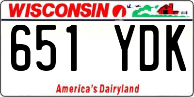 WI license plate 651YDK