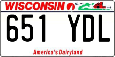 WI license plate 651YDL