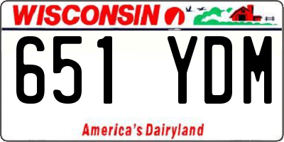WI license plate 651YDM