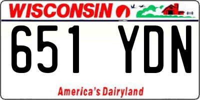 WI license plate 651YDN