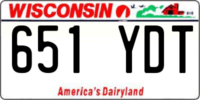 WI license plate 651YDT