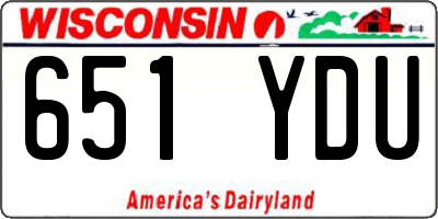 WI license plate 651YDU