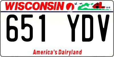 WI license plate 651YDV