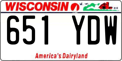 WI license plate 651YDW