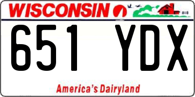 WI license plate 651YDX