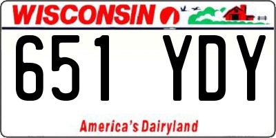 WI license plate 651YDY