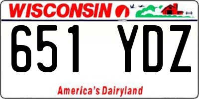 WI license plate 651YDZ