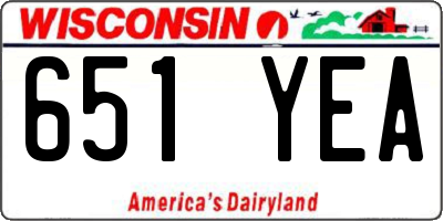 WI license plate 651YEA