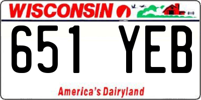 WI license plate 651YEB