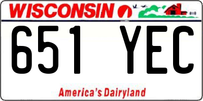 WI license plate 651YEC