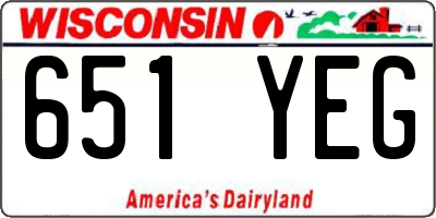 WI license plate 651YEG