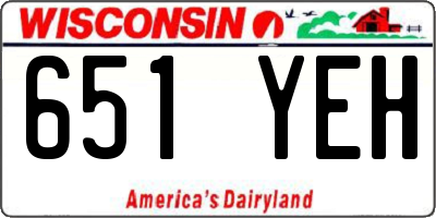 WI license plate 651YEH